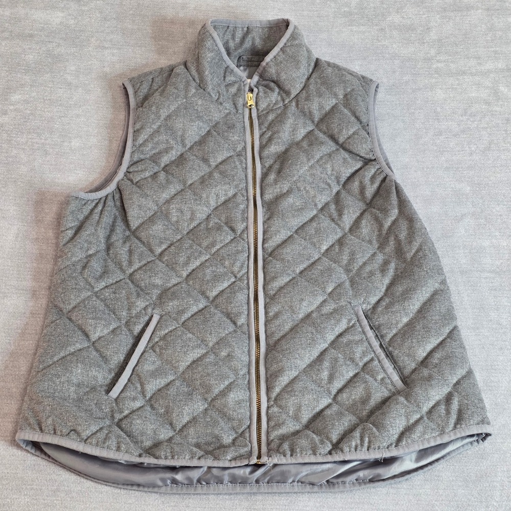 Old Navy Womens Textured Quilt Vest Heather Grey Size L